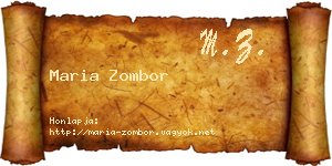 Maria Zombor névjegykártya